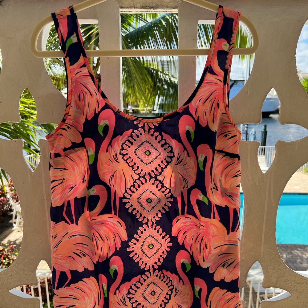 Lilly Pulitzer flamingo tank size m